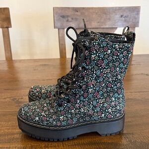 Portland Boot Company Floral Combat Boots
